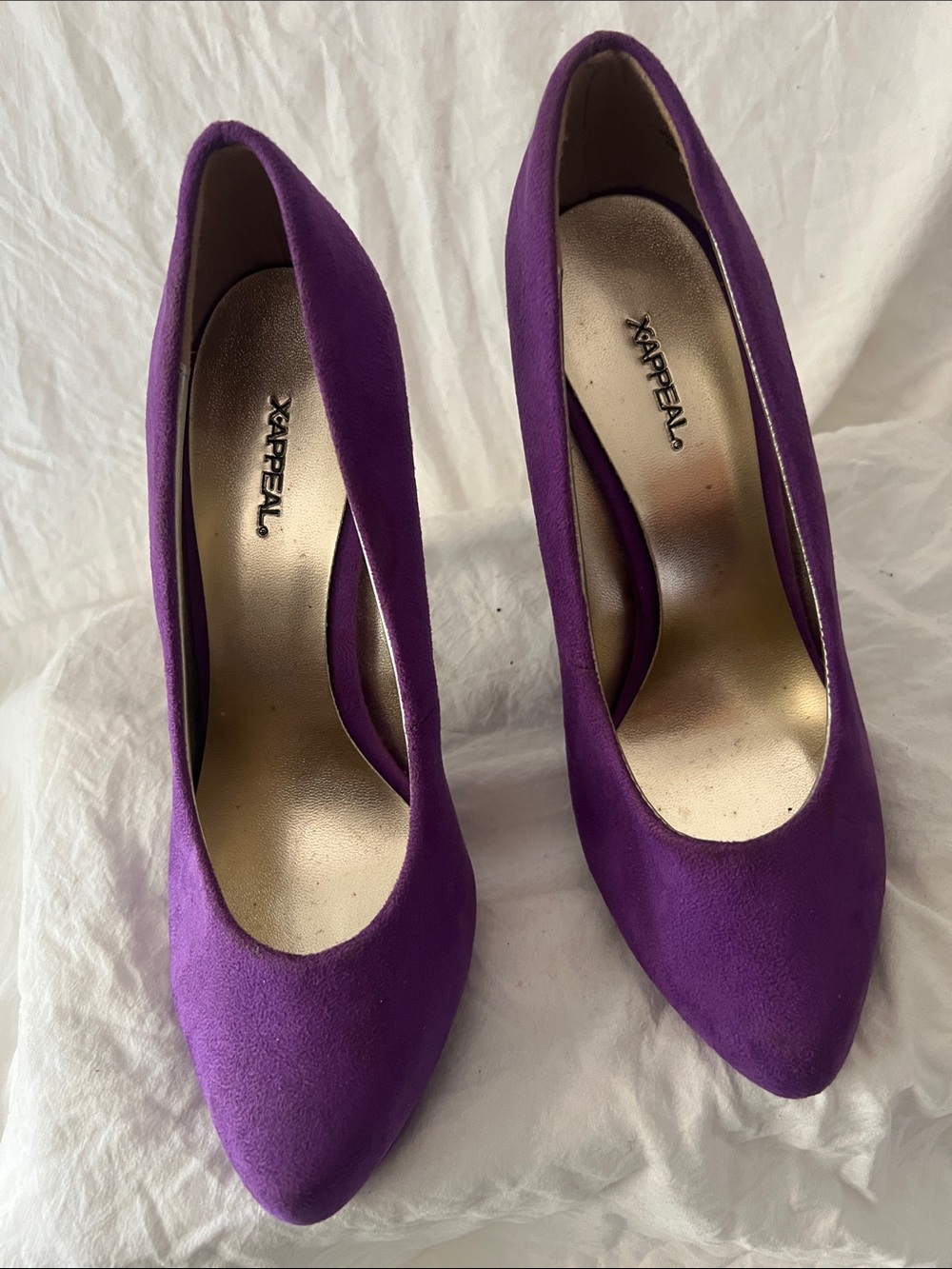 Xappeal Purple Suede Pointed Toe Pumps